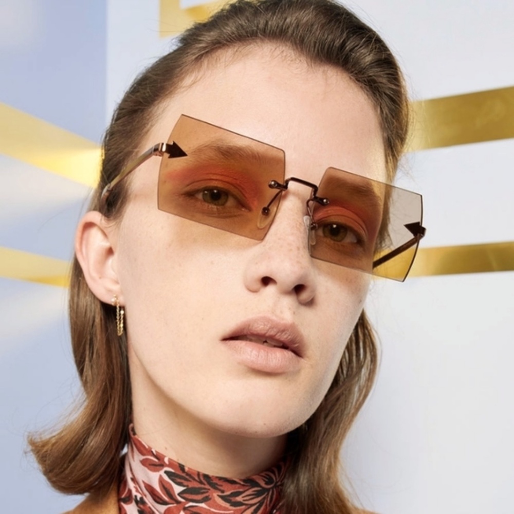 Karen Walker The Bird Brown Rectangle Square Sunglasses